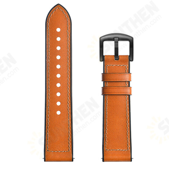 22mm Silica gel Inside External Leather Watch Band Watch Strap for Xiaomi Amazfit 2 Non-original 22mm Silica gel Inside External Leather Watch Band Watch Strap for Xiaomi Amazfit 2 Non-original
