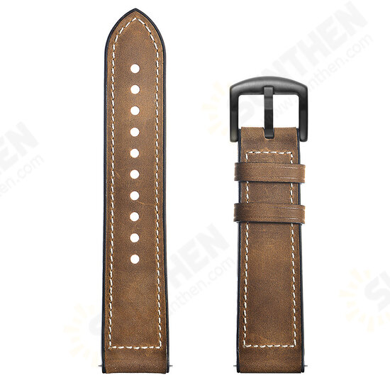 22mm Silica gel Inside External Leather Watch Band Watch Strap for Xiaomi Amazfit 2 Non-original 22mm Silica gel Inside External Leather Watch Band Watch Strap for Xiaomi Amazfit 2 Non-original