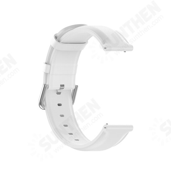 22mm Universal Watch Band Round Tail Leather Watch Strap for HuWatch GT2 Pro/ GTS/ BW-HL3/ LS05