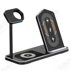 3-in-1 15W Type-C Wireless Charger Dock Stand Built-In Metal Heat Sink Mobile Phone Holder for iPhone 12 iWatch Airpods Pro 3-in-1 15W Type-C Wireless Charger Dock Stand Built-In Metal Heat Sink Mobile Phone Holder for iPhone 12 iWatch Airpods Pro