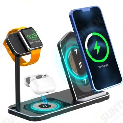 3-in-1 15W Type-C Wireless Charger Dock Stand Built-In Metal Heat Sink Mobile Phone Holder for iPhone 12 iWatch Airpods Pro 3-in-1 15W Type-C Wireless Charger Dock Stand Built-In Metal Heat Sink Mobile Phone Holder for iPhone 12 iWatch Airpods Pro
