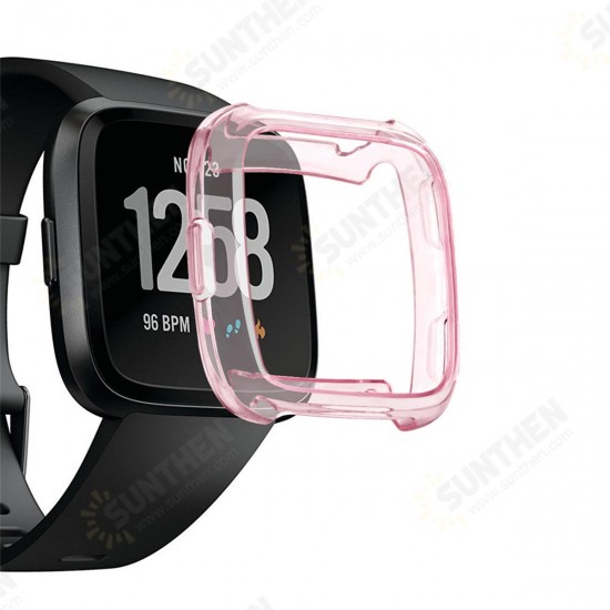 Anti-Scratch Front Case TPU Cover Screen Protector For Fitbit Versa Anti-Scratch Front Case TPU Cover Screen Protector For Fitbit Versa