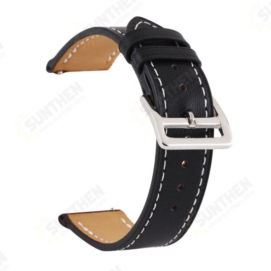 18/20/22/24mm Width Casual Pure First-Layer Genuine Leather Watch Band Strap Replacement for Samsung Gear S3