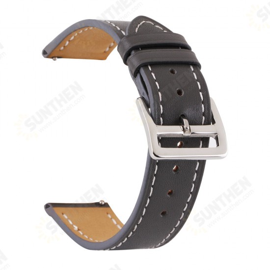 18/20/22/24mm Width Casual Pure First-Layer Genuine Leather Watch Band Strap Replacement for Samsung Gear S3