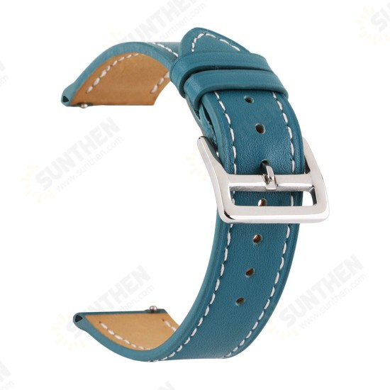 18/20/22/24mm Width Casual Pure First-Layer Genuine Leather Watch Band Strap Replacement for Samsung Gear S3