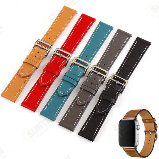 18/20/22/24mm Width Casual Pure First-Layer Genuine Leather Watch Band Strap Replacement for Samsung Gear S3