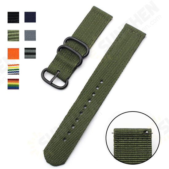 18/20/22/24mm Width Comfortable Anti-scratch Canvas Nylon Woven Watch Band Strap Replacement for Samsung Gear S3 Huami Amazfit