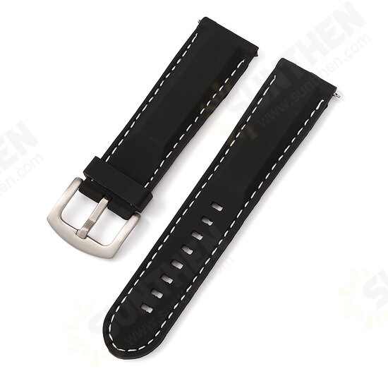 18/20/22/24mm Width Universal Pure Soft Rubber Watch Band Strap Replacement for Samsung Galaxy Watch 3 41mm / Gear S3 / Honor Magic / Vivoactive 4 / Huami Amazfit