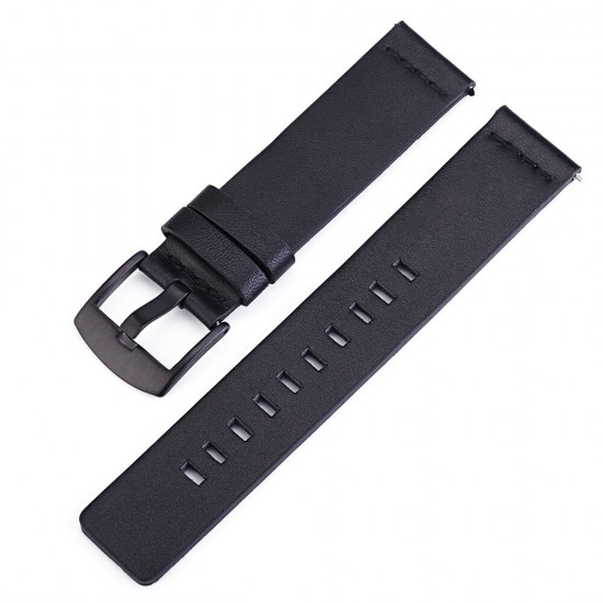 18/20/22mm Width Universal Pure Genuine Leather Watch Band Strap Replacement for Samsung Galaxy Watch 3 41mm / Gear S3 / Honor Magic / Vivoactive 4