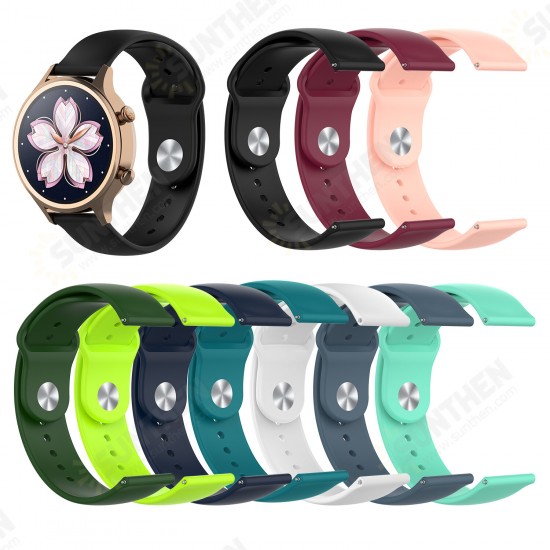 18mm SLR Buckle Silicone Replacement Strap Smart Watch Band For Ticwatch C2 Rose Gold Version