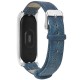 2-In-1 Comfortable Lightweight with Plating Watch Case Denim Texture PU Leather Watch Band Strap Replacement for Xiaomi Mi Band 6 / Mi Band 5 Non-Original