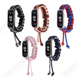 2-In-1 with Plating Watch Case Adjustable Nylon Rope Weave Watch Band Strap Replacement for Xiaomi Mi Band 6 / Mi Band 5 Non-Original 2-In-1 with Plating Watch Case Adjustable Nylon Rope Weave Watch Band Strap Replacement for Xiaomi Mi Band 6 / Mi Band 5 Non-Original