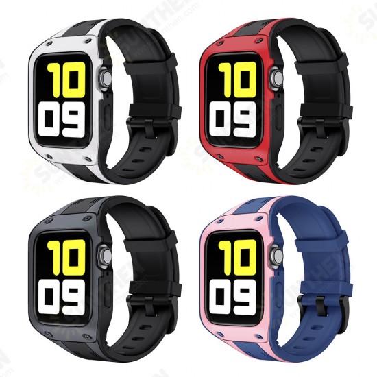 2 in 1 Sport Casual Shockproof Protective Case with TPU Watch Band Strap Replacement for Apple Watch Series 42 / 44mm