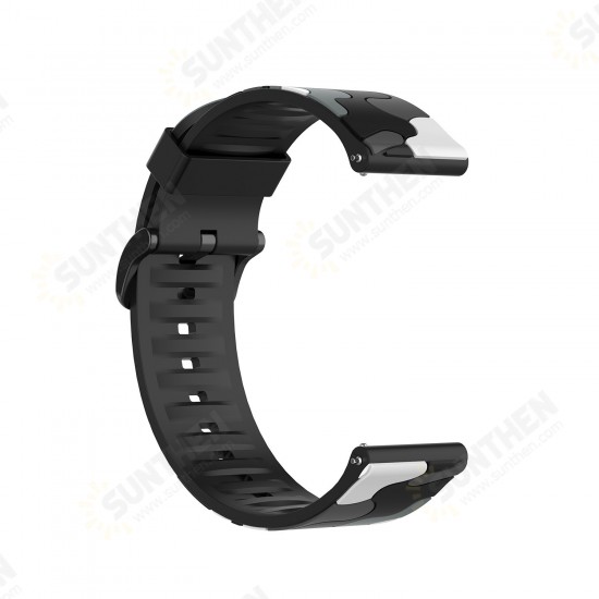 20 / 22 mm Universal Camouflage Replacement Silicone Watch Band for Solar Smart Watch Non-original