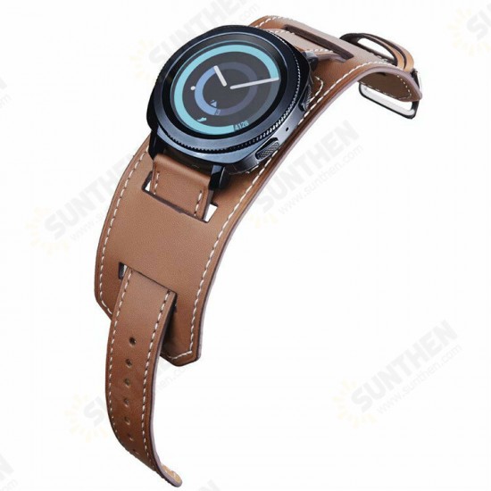 20/22mm Width Business Pure Leather Watch Band Strap Replacement for Samsung Gear S2/ S3/ Sport