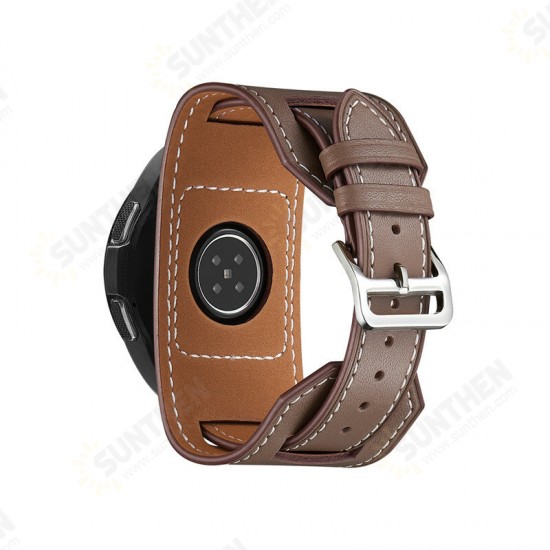 20/22mm Width Business Pure Leather Watch Band Strap Replacement for Samsung Gear S2/ S3/ Sport