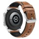 20/22mm Width Casual Genuine Leather + Silicone Watch Band Strap Replacement for Samsung Galaxy Watch 3 41/45mm