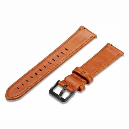 20/22mm Width Casual Genuine Leather Watch Band Strap Replacement for Samsung Galaxy Watch 3 41/ 45mm HuWatch GT