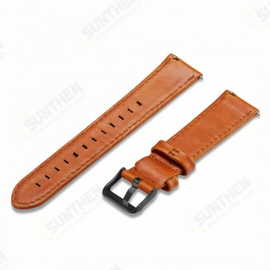 20/22mm Width Casual Genuine Leather Watch Band Strap Replacement for Samsung Galaxy Watch 3 41/ 45mm HuWatch GT