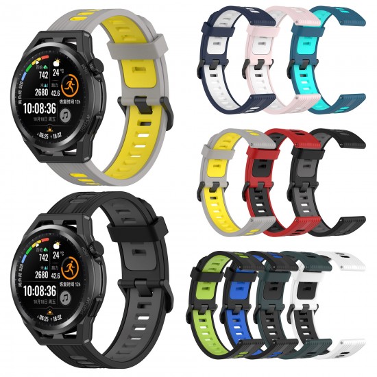 20/22mm Width Comfortable Breathable Sweat proof Soft Silicone Watch Band Strap Replacement for HuWatch GT Runner/ HuWatch GT3