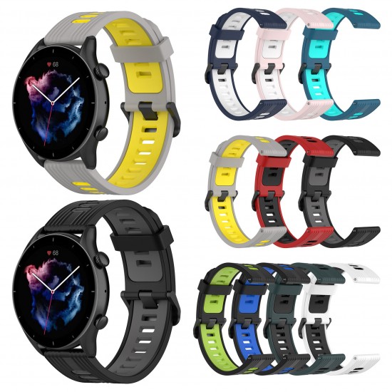 20/22mm Width Comfortable Breathable Sweatproof Soft Silicone Watch Band Strap Replacement for Huami Amazfit GTS3/ GTR 3 Pro