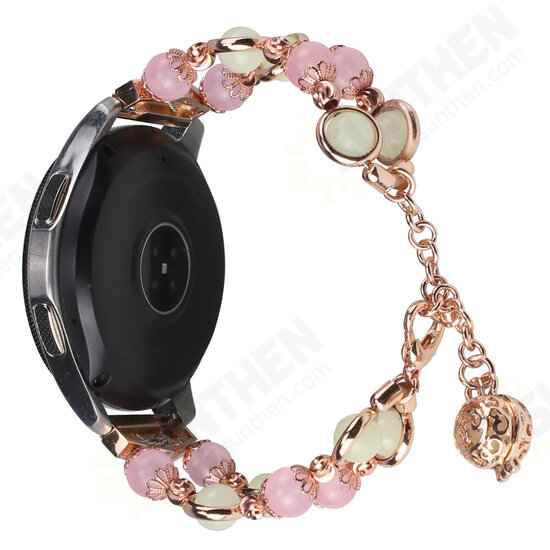 20/22mm Width Ethnic Style Luminous Elastic Women Watch Band Strap Replacement for Samsung Galaxy Watch3 41mm R840/ 45mm R850/ Gear S3/ Active/ Galaxy Watch 42mm/ 46mm