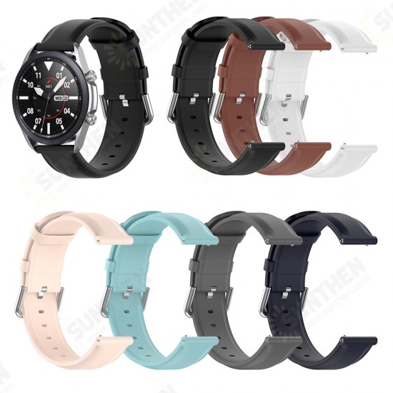 20/22mm Width Universal Casual PU Leather Watch Band Strap Replacement for Samsung Galaxy watch3 41mm R840 / 45mm R850 Huami Amazfit BIP