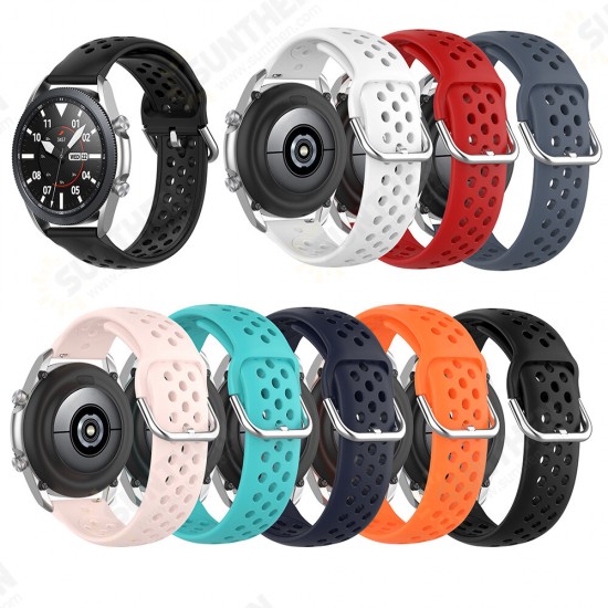 20/22mm Width Universal Pure Sports Dot Pattern Soft Silicone Watch Band Strap Replacement for Samsung Galaxy watch3 41mm R840 / 45mm R850 Huami Amazfit GTS