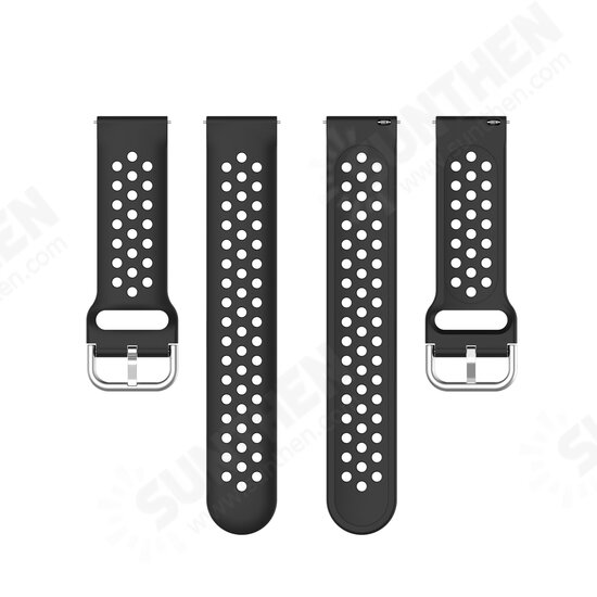 20/22mm Width Universal Pure Sports Dot Pattern Soft Silicone Watch Band Strap Replacement for Samsung Galaxy watch3 41mm R840 / 45mm R850 Huami Amazfit GTS