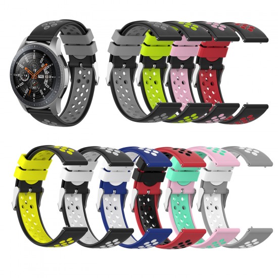 20/22mm Width Universal Sports Dot Pattern Soft Silicone Watch Band Strap Replacement for Samsung Galaxy Watch3 42mm / 46mm / Galaxy Watch Gear S3