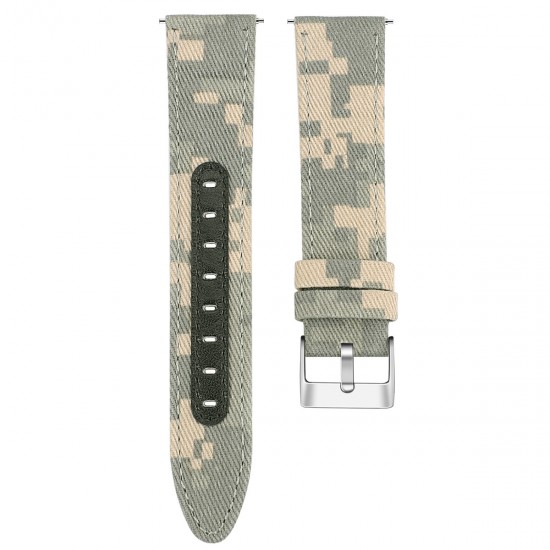 20MM Nylon Canvas Genuine Leather Watch Band For Amazfit GTS