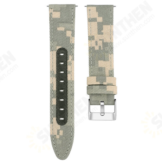 20MM Nylon Canvas Genuine Leather Watch Band For Amazfit GTS