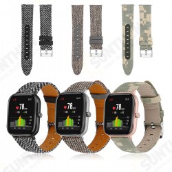 20MM Nylon Canvas Genuine Leather Watch Band For Amazfit GTS 20MM Nylon Canvas Genuine Leather Watch Band For Amazfit GTS