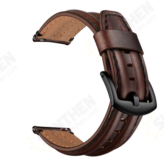 20MM Universal Keel Leather Watch Band Strap Replacement for Samsung Galaxy Watch4 Classic