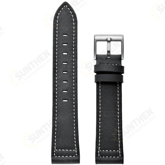 20MM Universal Silver Clasp Leather Watch Band Strap Replacement for Samsung Galaxy Watch4 Classic