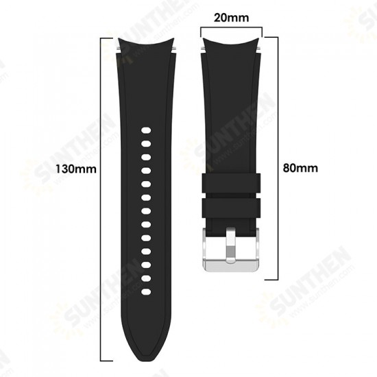 20MM Universal Sweatproof Soft Silicone Watch Band Strap Replacement for Samsung Watch4 42MM/46MM Galaxy Watch Active