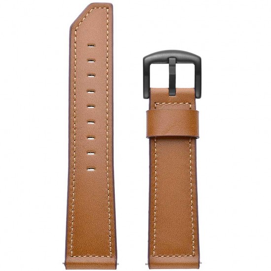 20mm 22mm Width Cow Leather Watch Band Strap Replacement for Samsung Galaxy Watch 42mm / Galaxy Watch 46mm