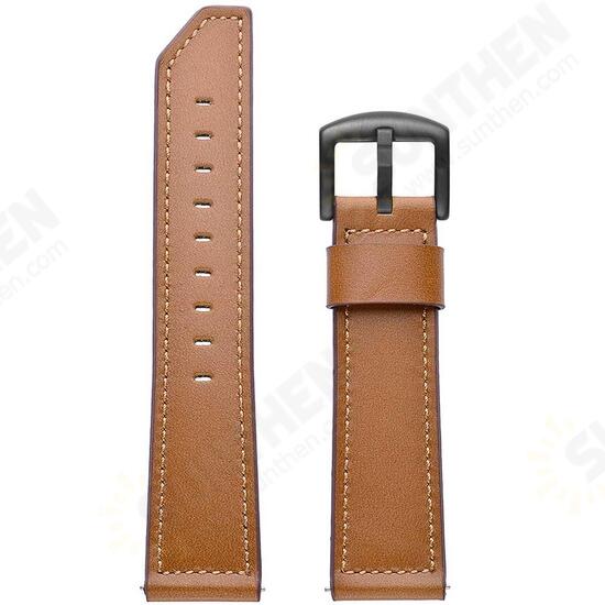 20mm 22mm Width Cow Leather Watch Band Strap Replacement for Samsung Galaxy Watch 42mm / Galaxy Watch 46mm