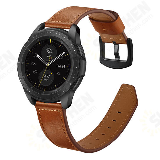 20mm 22mm Width Cow Leather Watch Band Strap Replacement for Samsung Galaxy Watch 42mm / Galaxy Watch 46mm