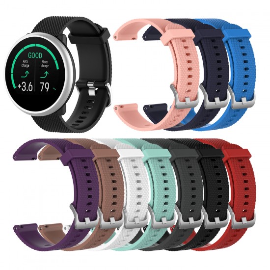 20mm Silicone Texture Multi-color Replacement Strap Smart Watch Band For POLAR Ignite
