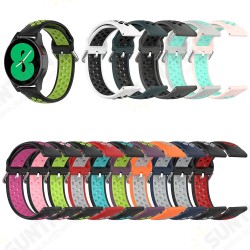 20mm Universal Breathable Double Color Sweatproof Soft Silicone Watch Band Strap Replacement for Samsung Galaxy Watch4 40mm/44mm Galaxy Watch Active 20mm Universal Breathable Double Color Sweatproof Soft Silicone Watch Band Strap Replacement for Samsung Galaxy Watch4 40mm/44mm Galaxy Watch Active