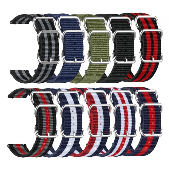 20mm Universal Colorful Pattern Canvas Watch Band Strap Replacement for Samsung Galaxy Watch 4 40MM/44MM / Watch 4 Classic 42MM/46MM