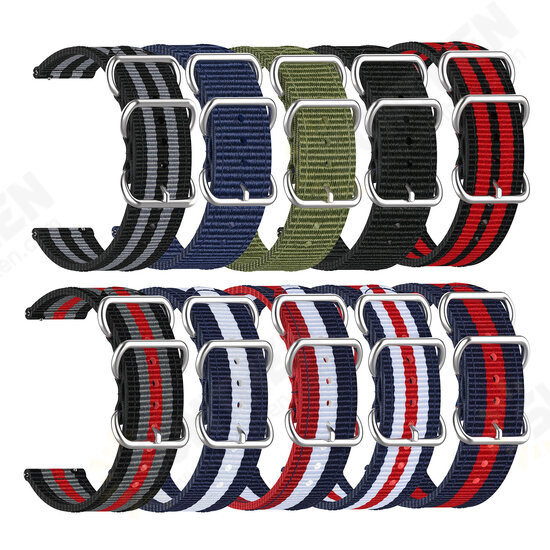 20mm Universal Colorful Pattern Canvas Watch Band Strap Replacement for Samsung Galaxy Watch 4 40MM/44MM / Watch 4 Classic 42MM/46MM