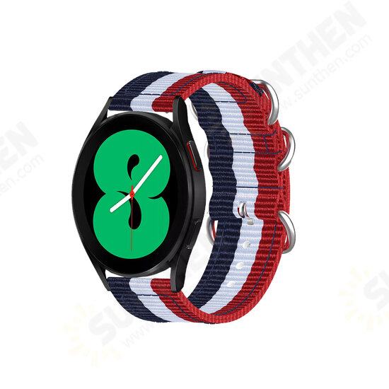 20mm Universal Colorful Pattern Canvas Watch Band Strap Replacement for Samsung Galaxy Watch 4 40MM/44MM / Watch 4 Classic 42MM/46MM