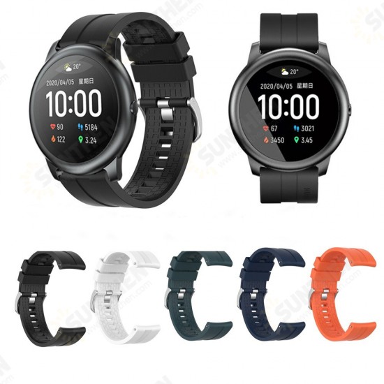 22mm Checked Elegant Silicone Strap Smart Watch Band For Xiaomi Solar Non-original