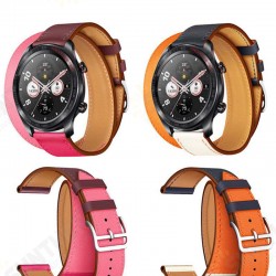 22mm Dual Color Genuine Leather Strap Replacement Watch Band for HuHonor magic 22mm Dual Color Genuine Leather Strap Replacement Watch Band for HuHonor magic