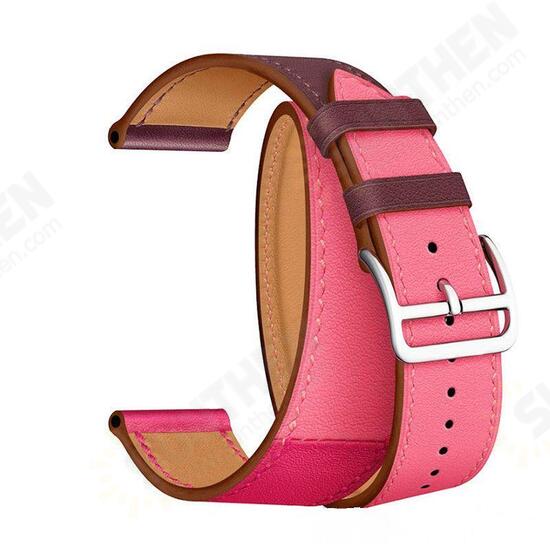 22mm Dual Color Genuine Leather Strap Replacement Watch Band for HuHonor magic