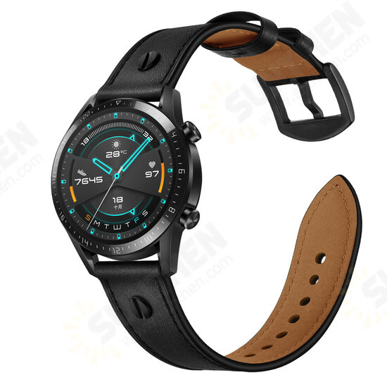 22mm Genuine Leather Replacement Strap Smart Watch Band For HuWatch GT2 46MM 22mm Genuine Leather Replacement Strap Smart Watch Band For HuWatch GT2 46MM