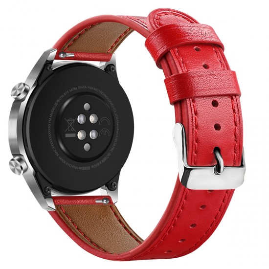 22mm Replacement Strap Genuine Leather Smart Watch Band For HuWATCH GT/GT2 46MM