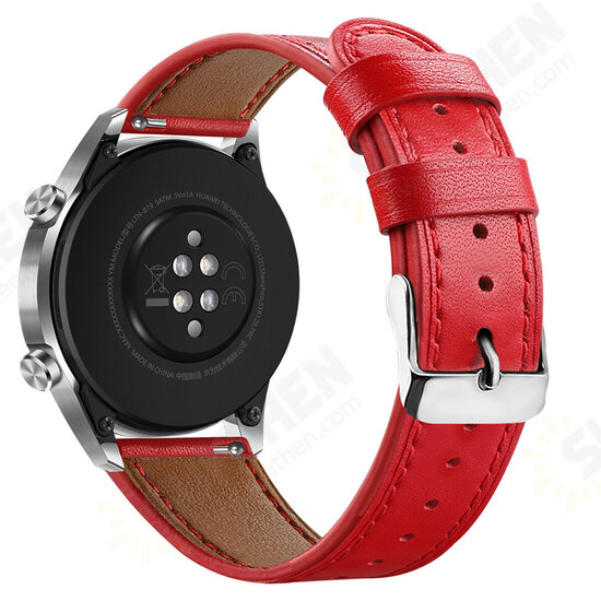 22mm Replacement Strap Genuine Leather Smart Watch Band For HuWATCH GT/GT2 46MM